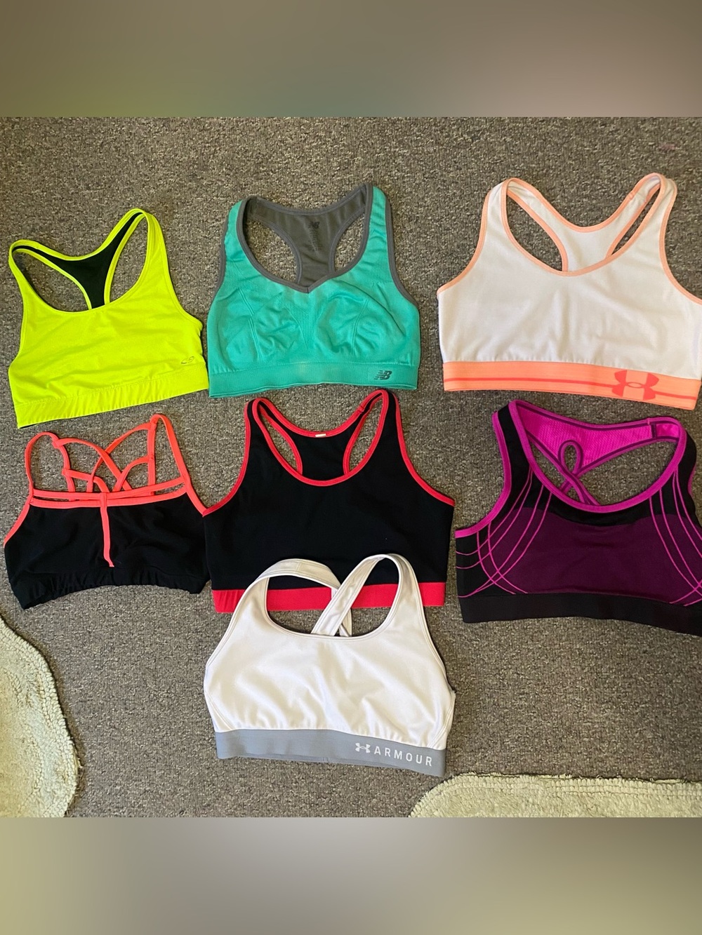 Pack of Sports Bras (7): Under Armor, NB, etc.